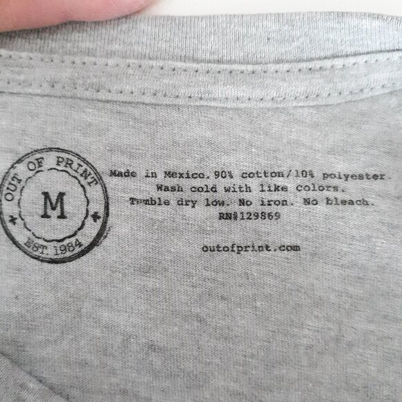 Out Of Print Biblioklept Gray T-Shirt  New Without Tags - Picture 5 of 6